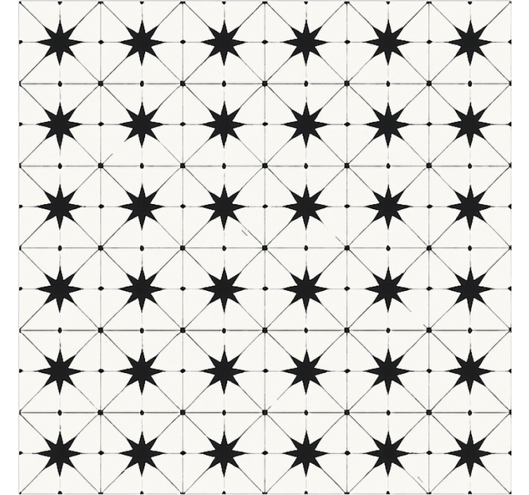 Encaustic yıldız deseni yemek odasi pvc halı - TenStickers