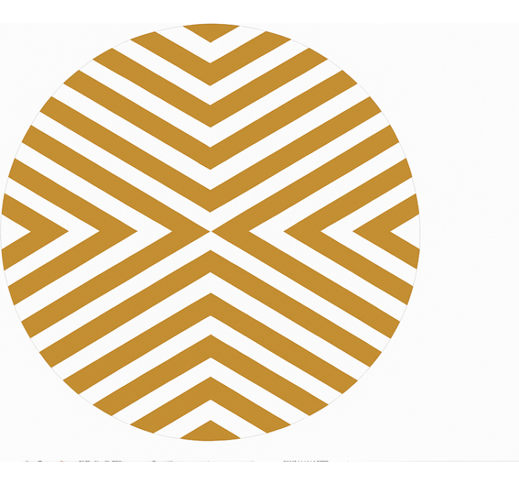 Hardal rengi şerit deseni yemek odasi pvc halı - TenStickers