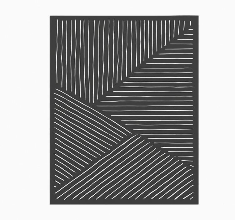 Beyaz dalgalı çizgiler mutfak pvc halı - TenStickers