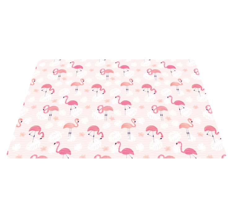 Hayvan pvc halı pembe flamingo desenli - TenStickers