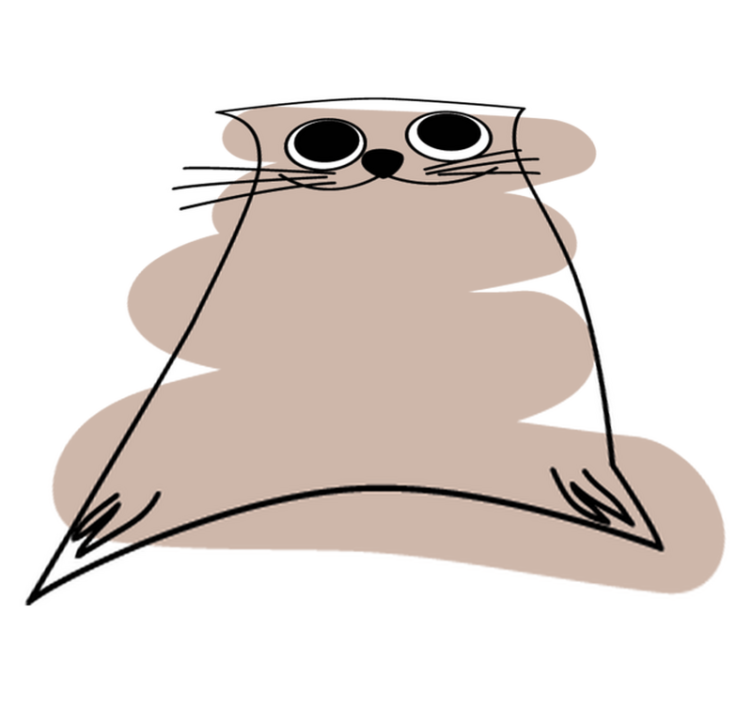 Hayvan pvc halı - kahverengi boyalı kedi - TenStickers