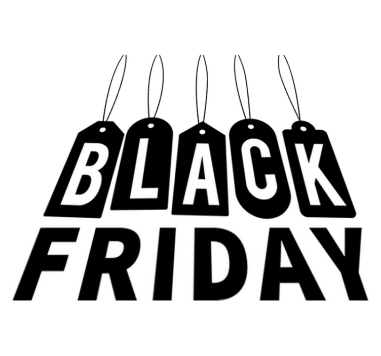 Black friday vinil halı - siyah beyaz metin - TenStickers