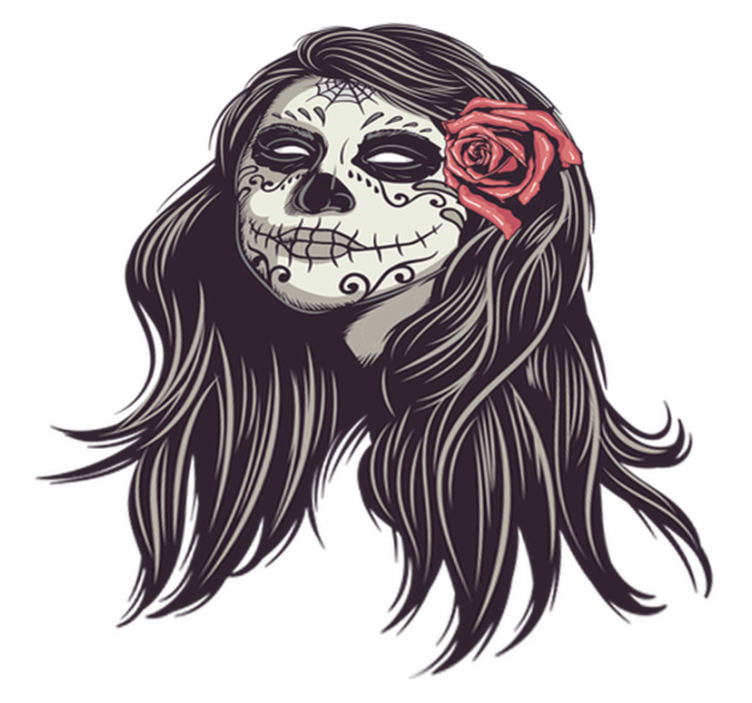 Cadılar bayramı pvc halı ölüler günü kızı - TenStickers