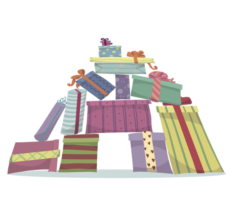 Noel pvc halı hediye yığını - TenStickers