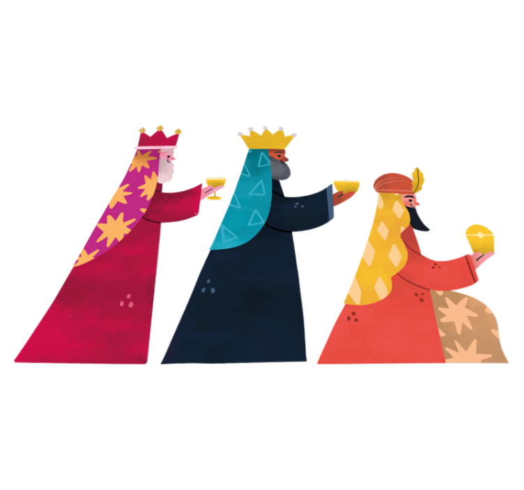 Noel pvc halı - sulu boya üç kral - TenStickers