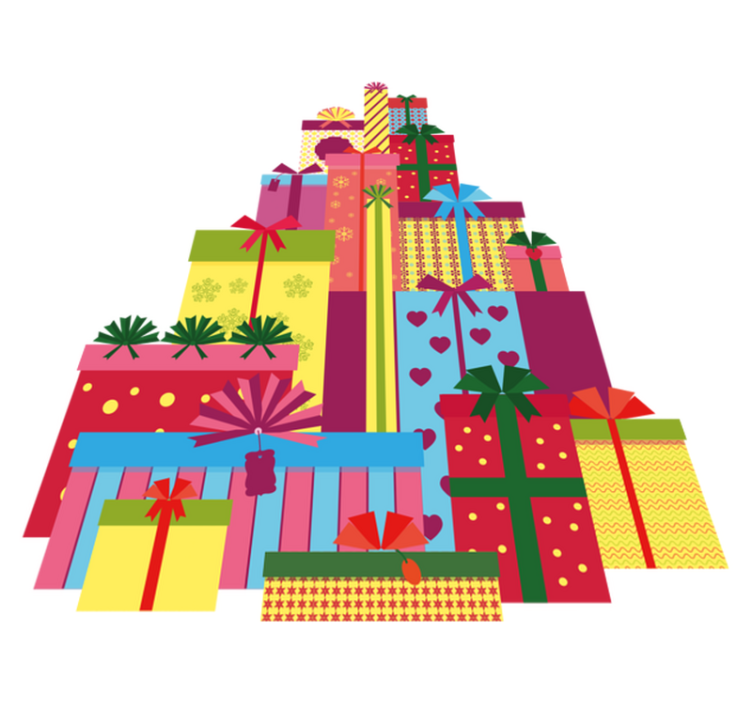 Noel pvc halı - büyük hediye kutusu yığını - TenStickers