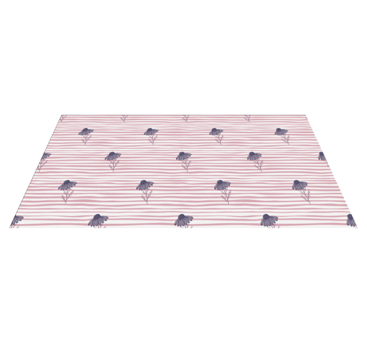 Çiçekler ve bitkiler pvc halı mor papatya desenli - TenStickers