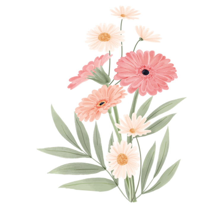 Banyo pvc halı pembe papatyalar - TenStickers