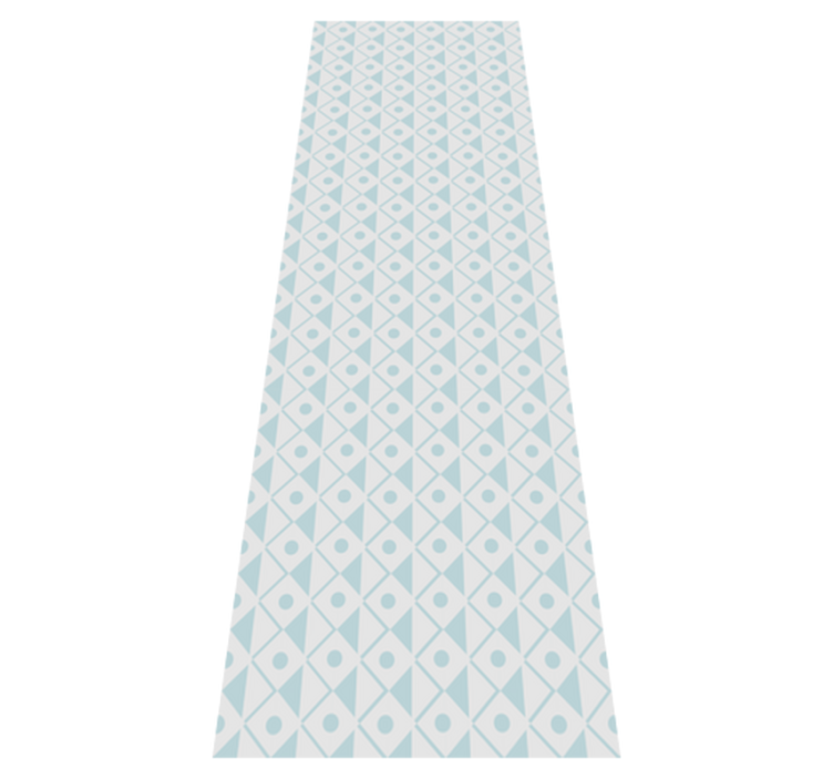 Geometrik pvc halı mavi beyaz rombüs deseni - TenStickers