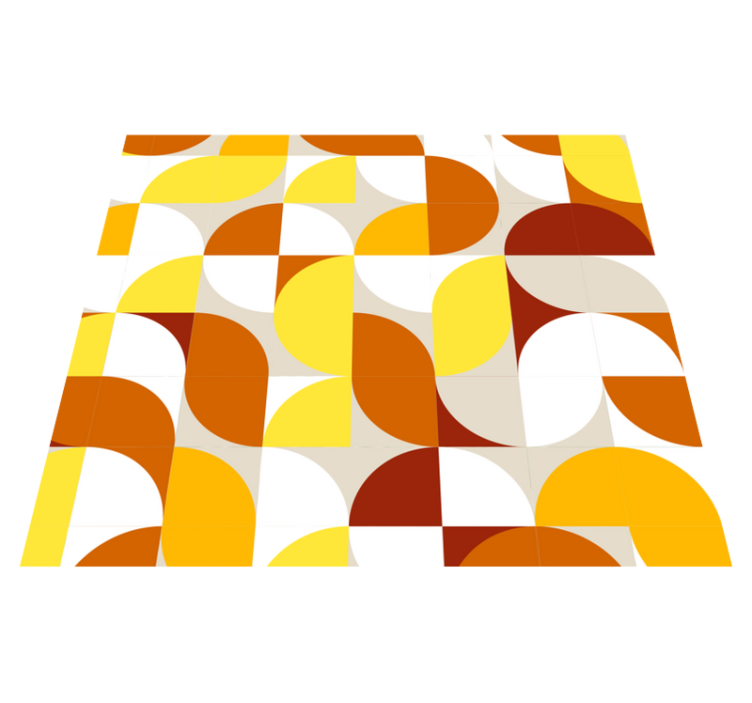 Yatak odası pvc halı turuncu ve sarı vintage stil - TenStickers