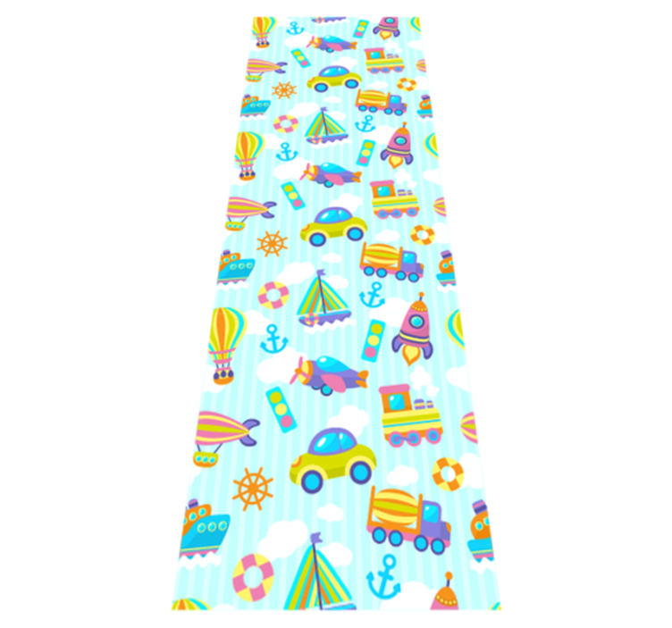 Yatak odası pvc halı sevimli araba tasarımı - TenStickers