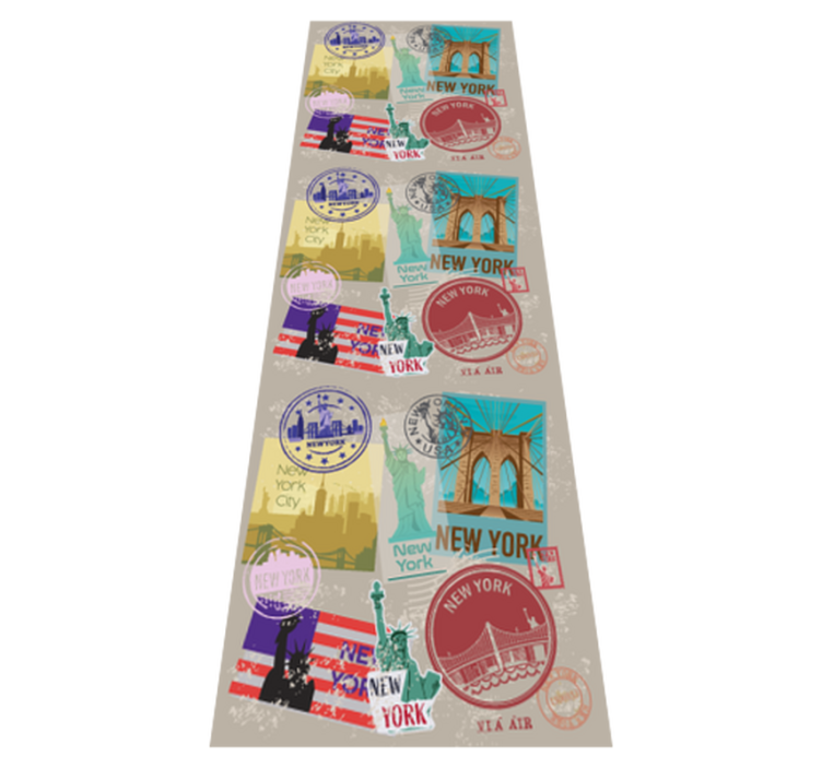 Yatak odası pvc halı eski nyc kolajı - TenStickers