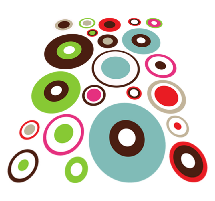 Geometrik pvc halı basit geometrik daireler - TenStickers