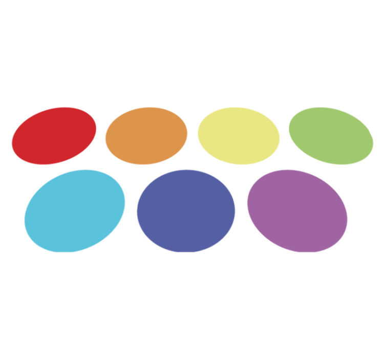 Geometrik pvc halı renkli büyük noktalar - TenStickers