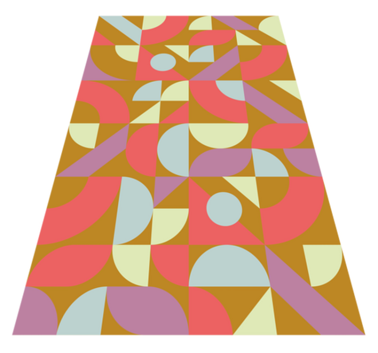 Geometrik pvc halı retro renkler - TenStickers