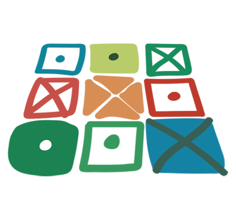 Geometrik pvc halı farklı kareler tasarımı - TenStickers