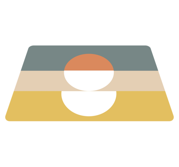 Geometrik pvc halı üç çizgi dairesel bayrak soyut sanat - TenStickers