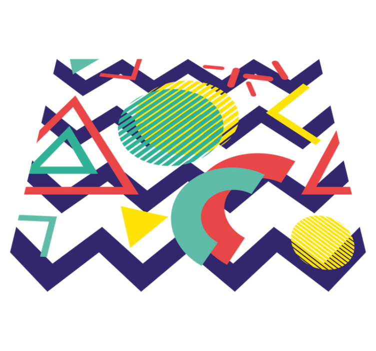 Geometrik pvc halı renkli desen - TenStickers