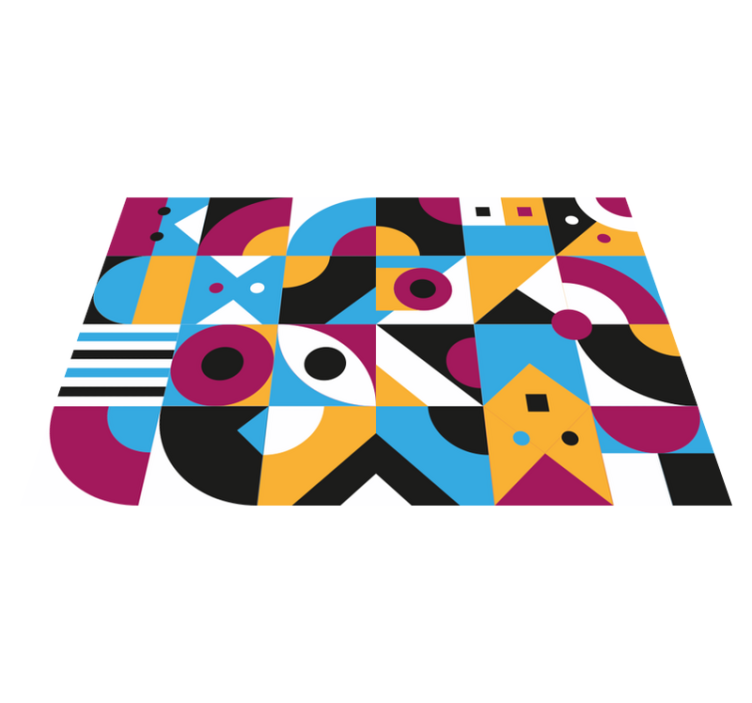 Geometrik pvc halı canlı soyut unsurlar - TenStickers