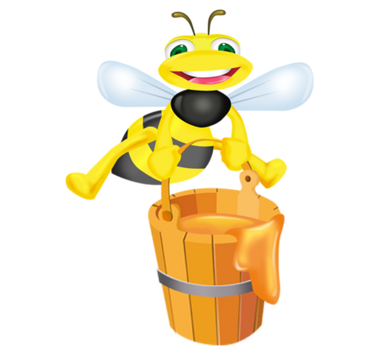 Çocukta pvc halı arı bal küpü duvar çıkartması - TenStickers