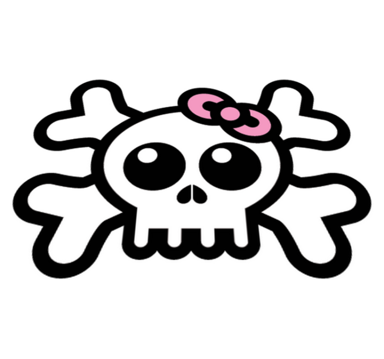 Çocukta pvc halı kafatası desenli kurdeleli - TenStickers