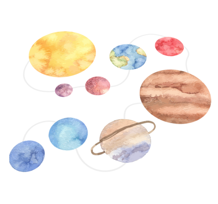 Çocukta pvc halı güneş sistemi haritası - TenStickers