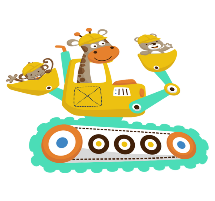 Çocukta pvc halı hayvanlı bagger - TenStickers