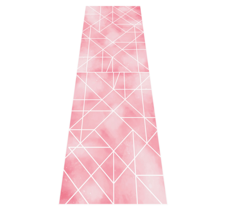 Mutfak pvc halı pembe üçgen duvar sanatı deseni - TenStickers