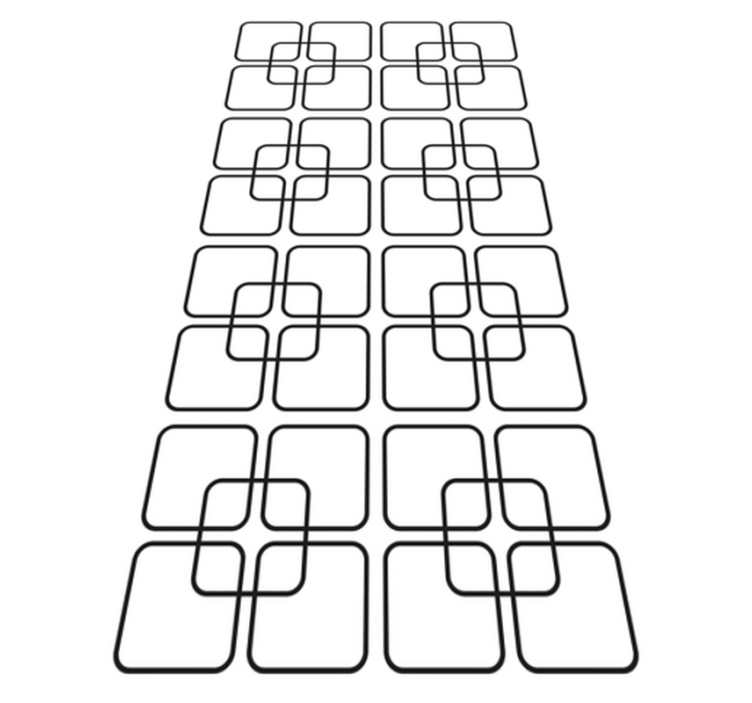 Mutfak pvc halı siyah kareler şehir deseni - TenStickers