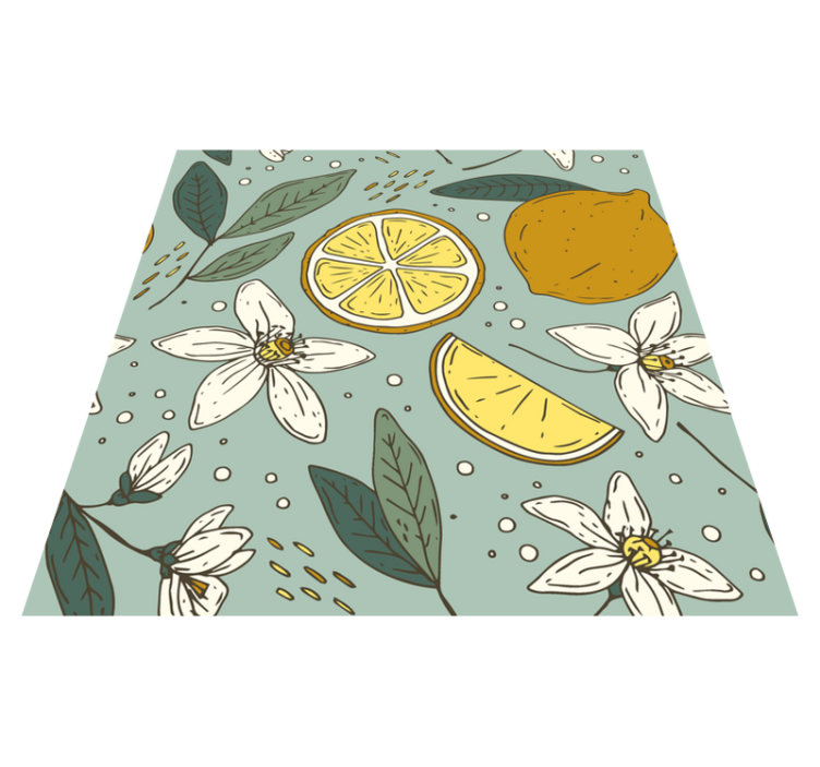 Mutfak pvc halı renkli limon deseni - TenStickers
