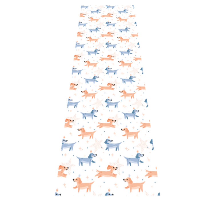 Yatak odası pvc halı taçlı sevimli köpekler - TenStickers