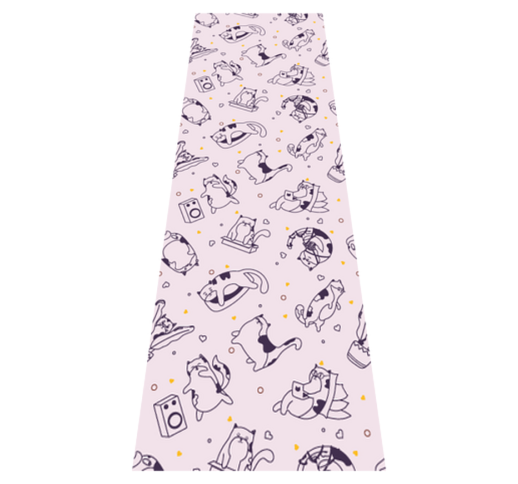 Yatak odası pvc halı kedi müzik grubu deseni - TenStickers