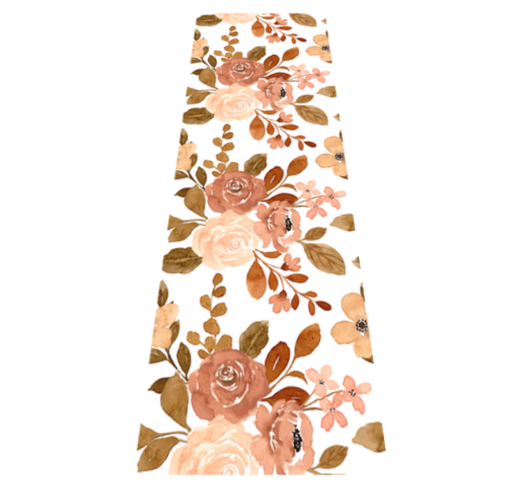 Yatak odası pvc halı zarif pembe pastel çiçekler - TenStickers