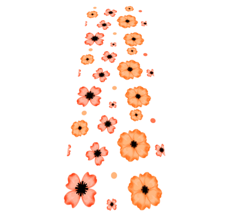 Yatak odası pvc halı turuncu ve pembe akvarel desenli - TenStickers