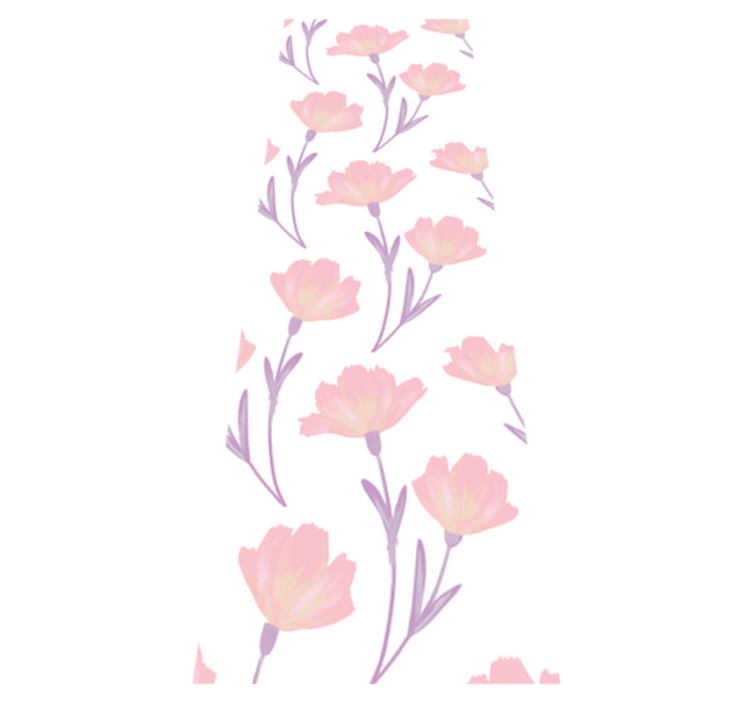 Yatak odası pvc halı minimalistik su renkli çiçekler deseni - TenStickers