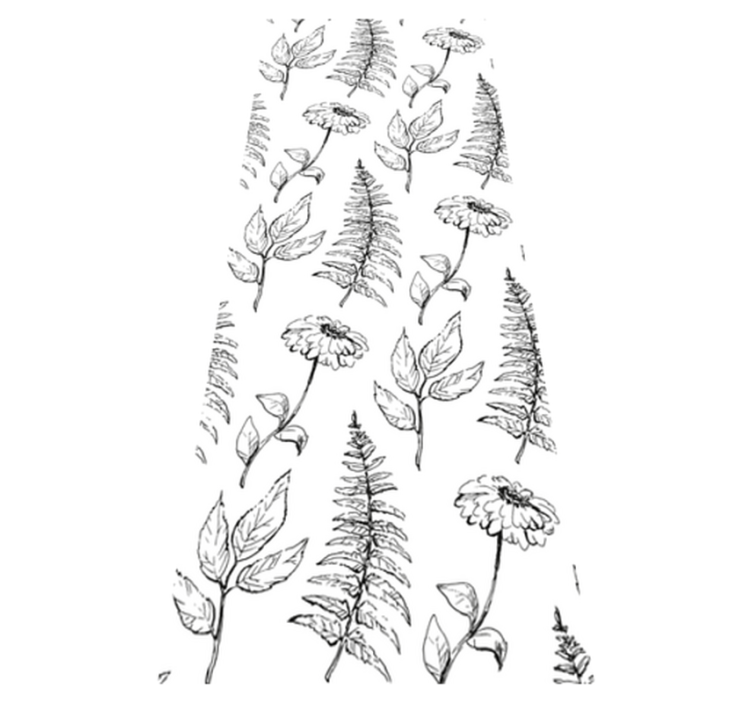 Yatak odası pvc halı siyah beyaz lale deseni - TenStickers