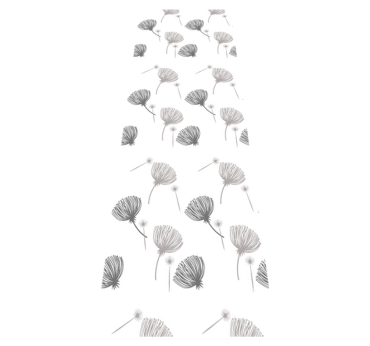 Yatak odası pvc halı beyaz zemin üzerinde çiçek deseni - TenStickers