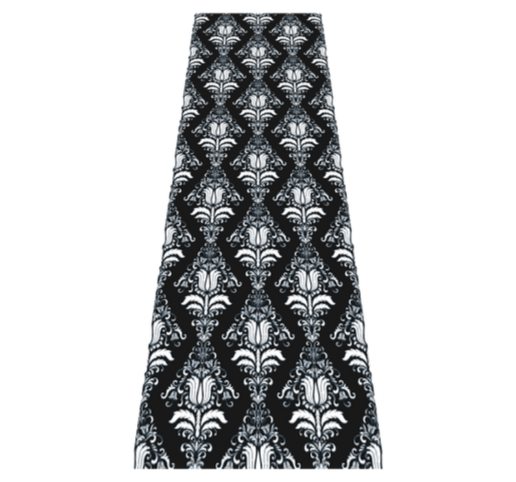 Yatak odası pvc halı fransız provence siyah beyaz desen - TenStickers