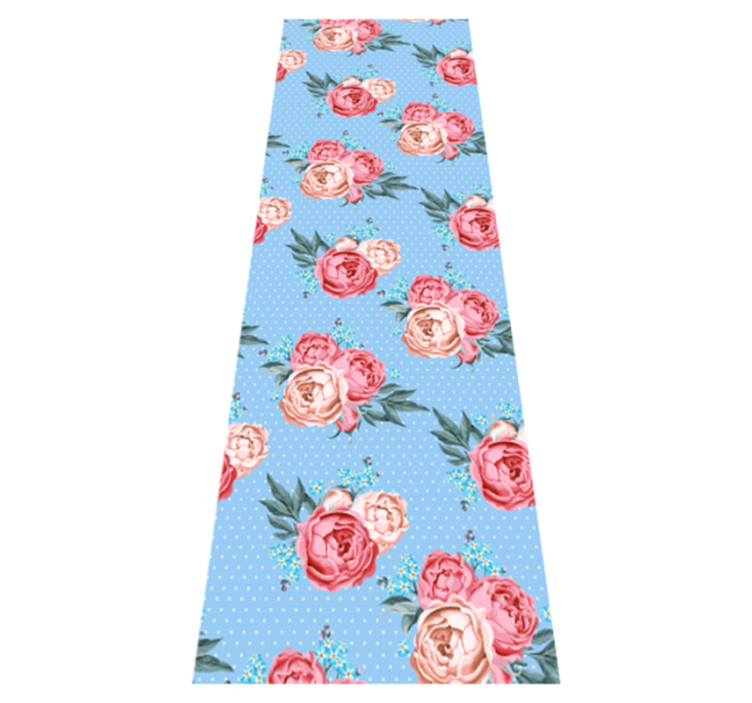 Yatak odası pvc halı - polka noktalı shabby chic tasarım - TenStickers