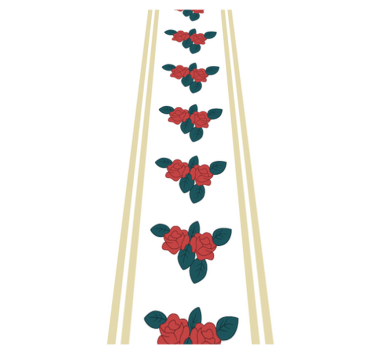 Yatak odası pvc halı kırmızı güller deseni - TenStickers