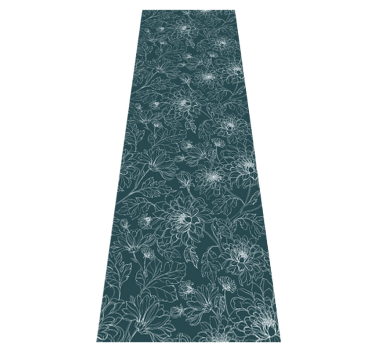 Yatak odası pvc halı beyaz çiçekli grandmillenial - TenStickers