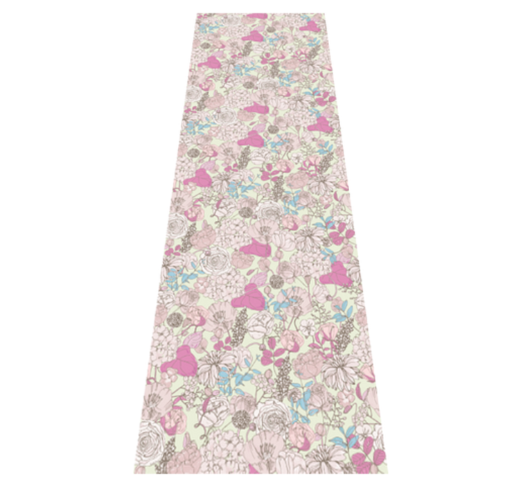 Yatak odası pvc halı - Çiçekli grandmillenial tarzı - TenStickers