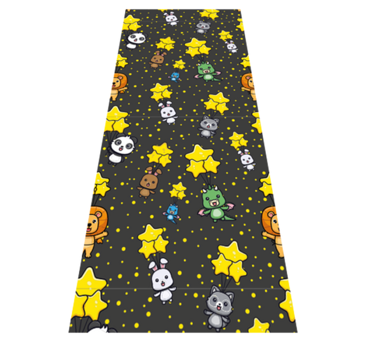 Yatak odası pvc halı sevimli hayvanlar balonla uçuyor - TenStickers