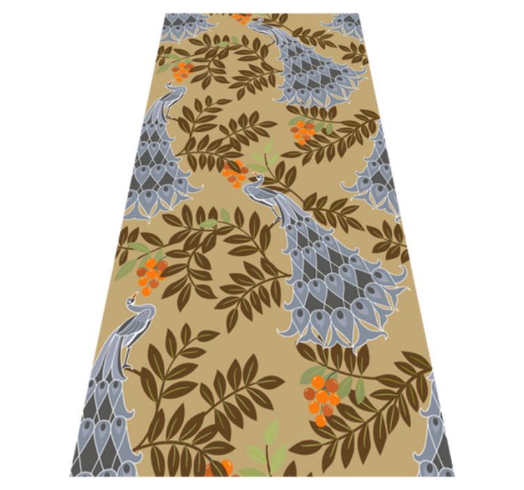 Yatak odası pvc halı gri tavuskuşu desenli afrika stili - TenStickers