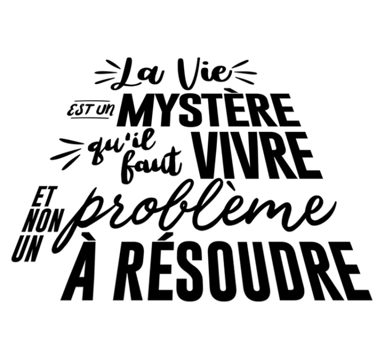 Yatak odası pvc halı - hayat bir gizemdir - TenStickers