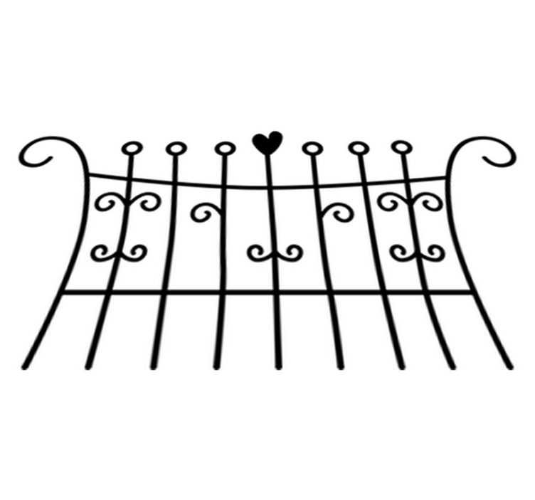 Yatak odası pvc halı kalp çit - TenStickers