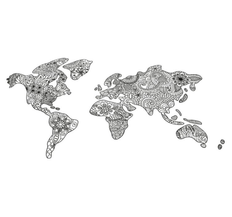 Yatak odası pvc halı mandala haritası - TenStickers