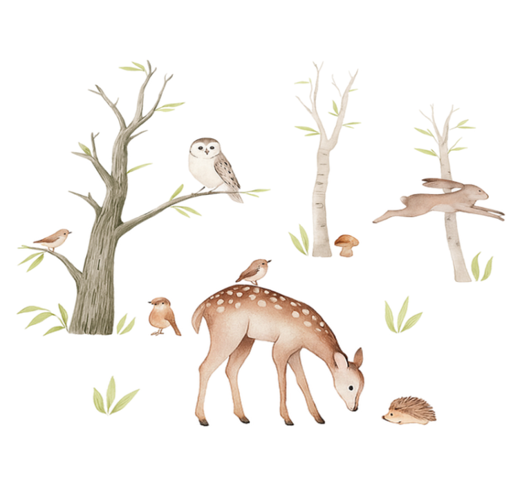 Yatak odası pvc halı sonbahar sakin ormanı - TenStickers