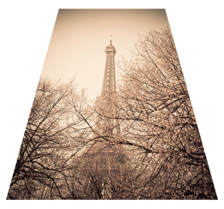 Yatak odası pvc halı - eiffel kulesi ve ağaçlar - TenStickers