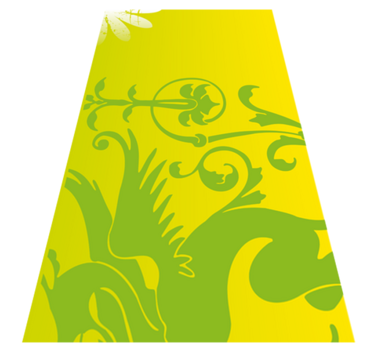 Yatak odası pvc halı yeşil ejderha dekoratif vinil - TenStickers